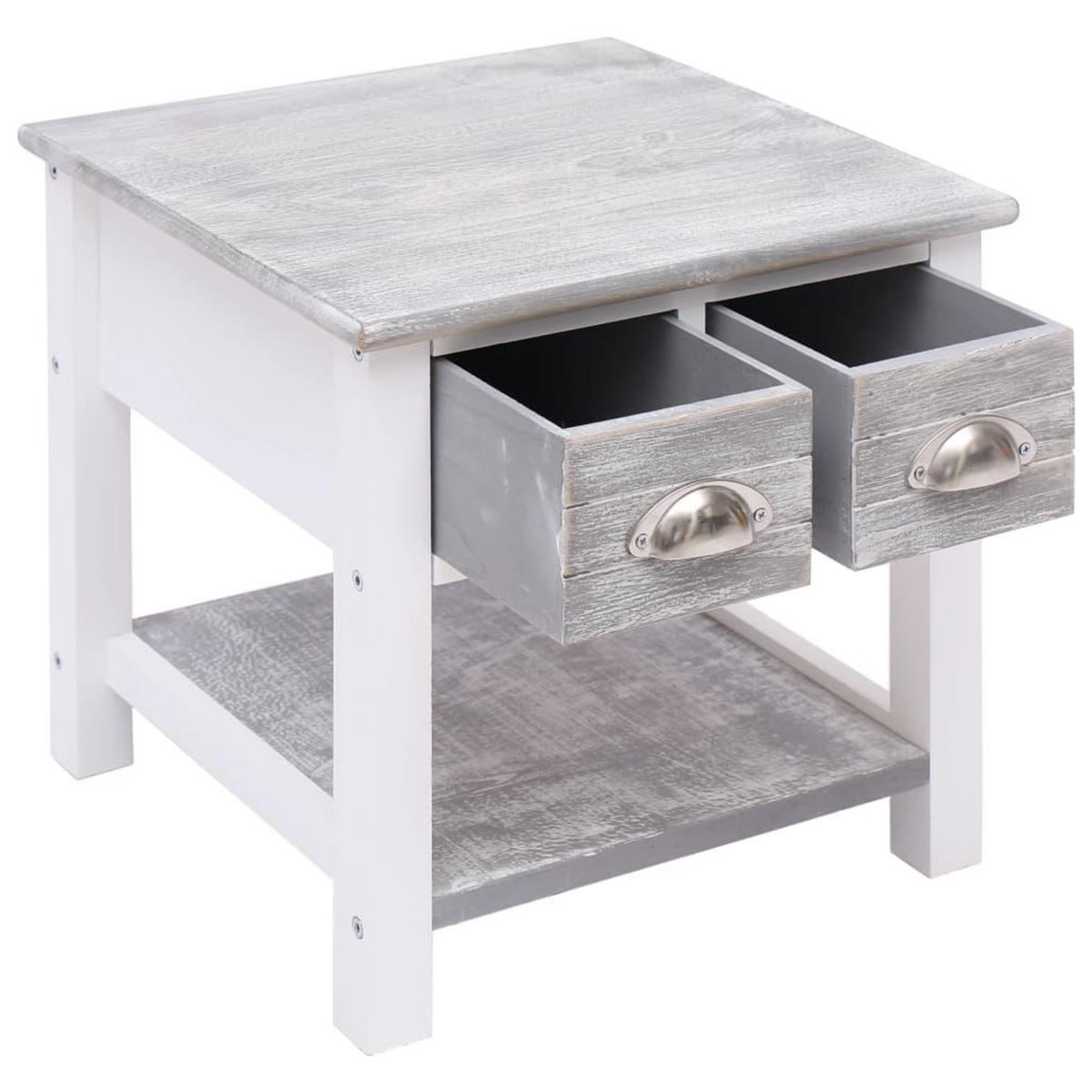 VIDAXL Table d'appoint Gris 40x40x40 cm Bois de Paulownia