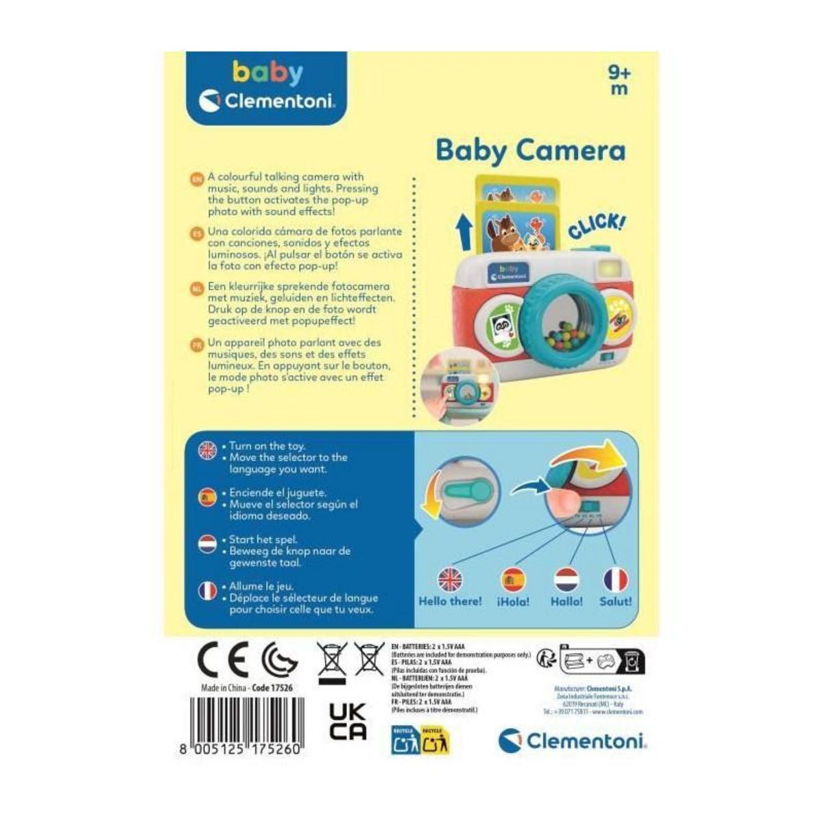 CLEMENTONI L'appareil photo de Bébé parlant CLEMENTONI