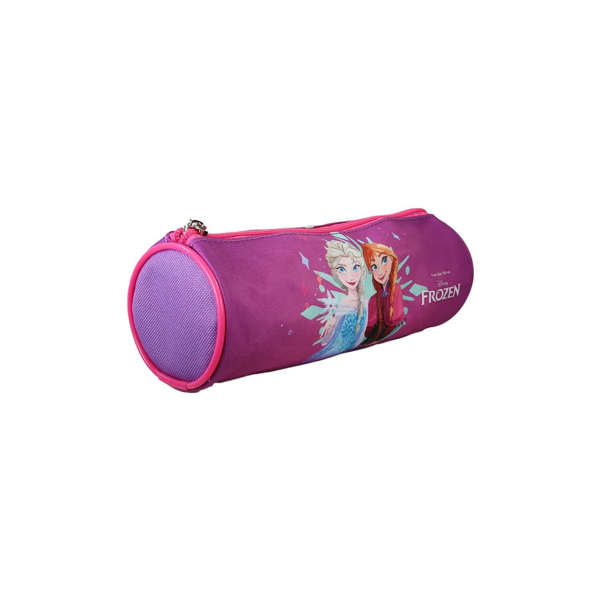 Voir la diapositive 4 : Bagtrotter Disney Frozen - La Reine des Neiges - Trousse Scolaire Ronde - Rose/Violet - Fille - 1 Compartiment