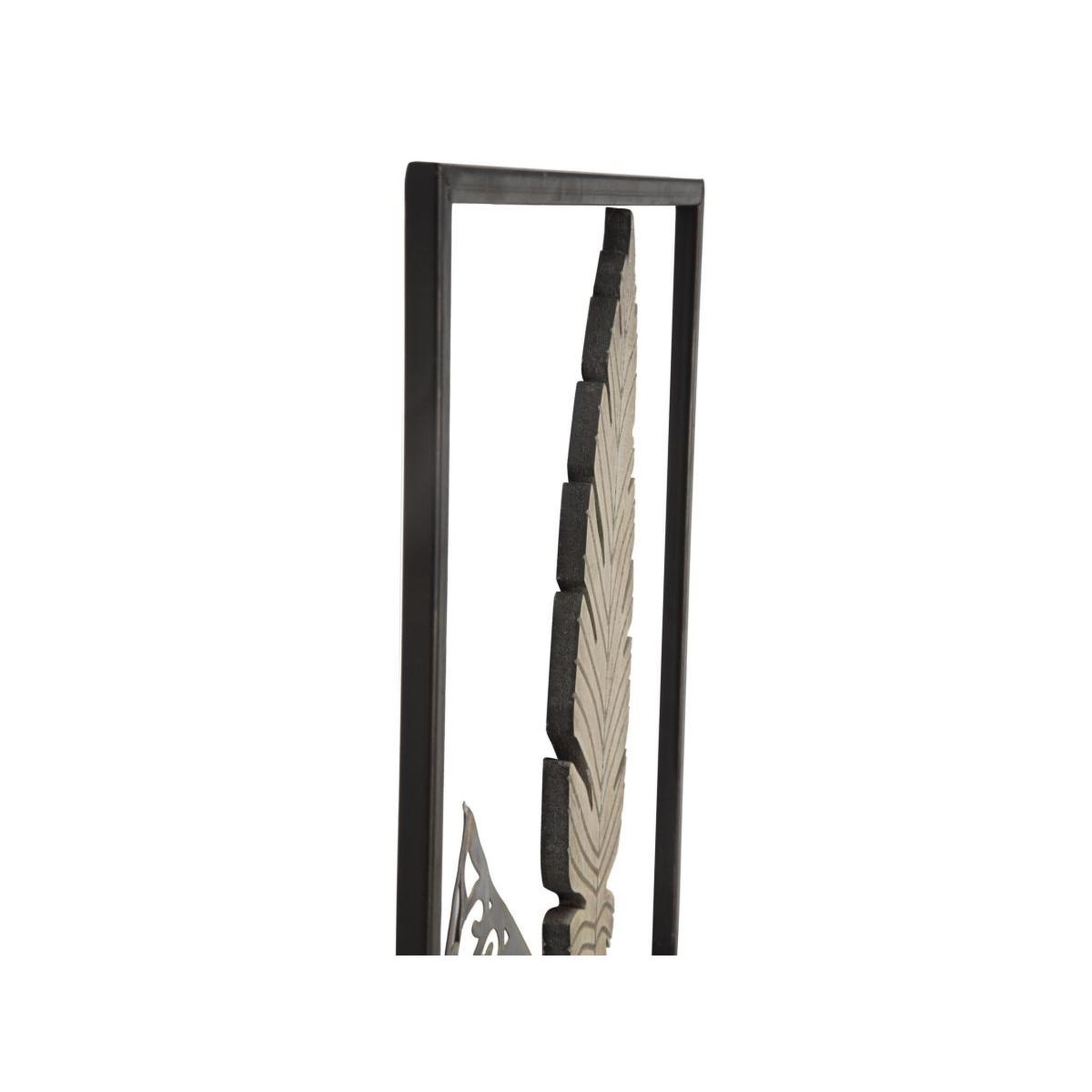 Voir la diapositive 5 : Paris Prix Déco murale encadrée en métal  foglie  91cm argent & or