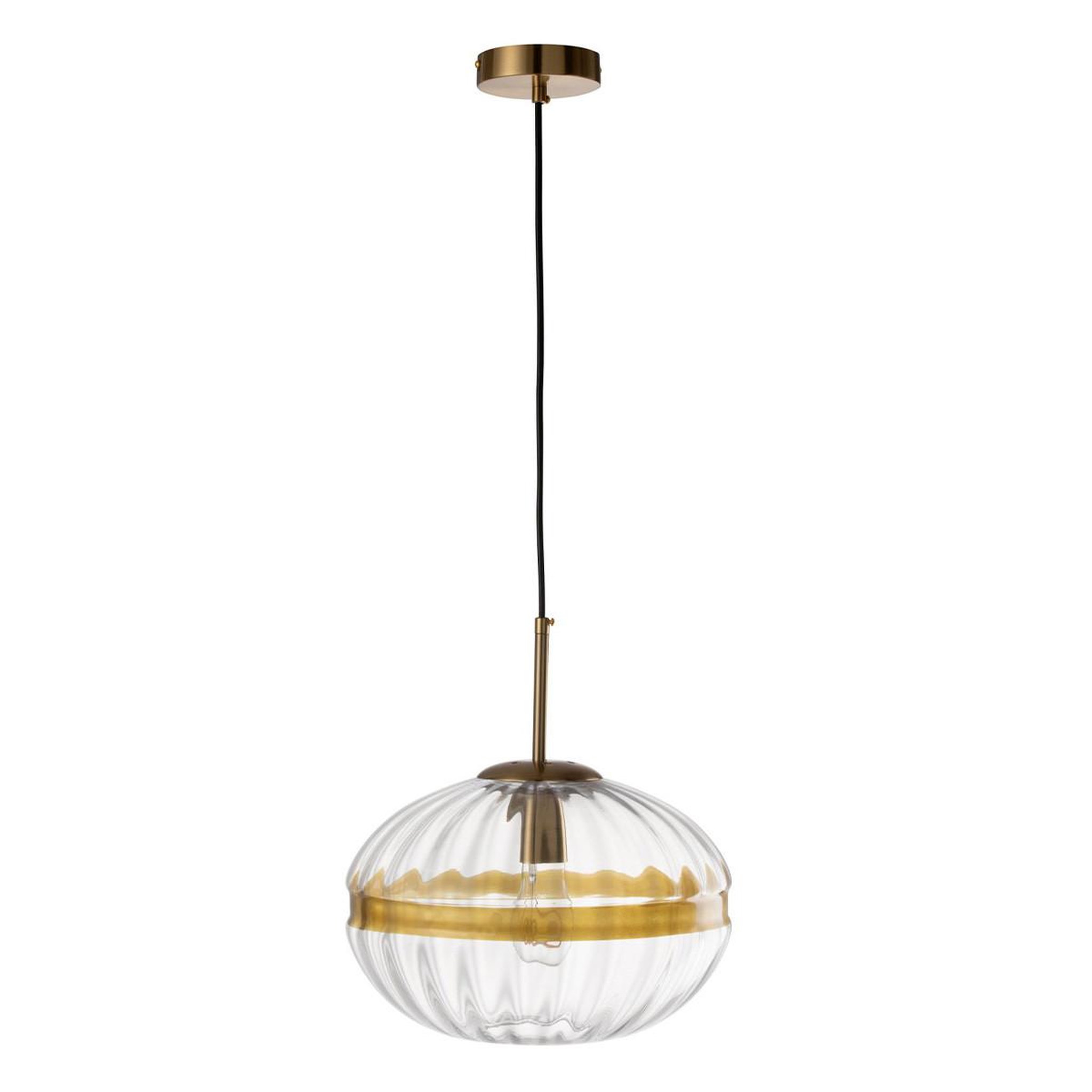 Voir la diapositive 1 : J-LINE Lampe suspension en verre  murray  30cm transparent