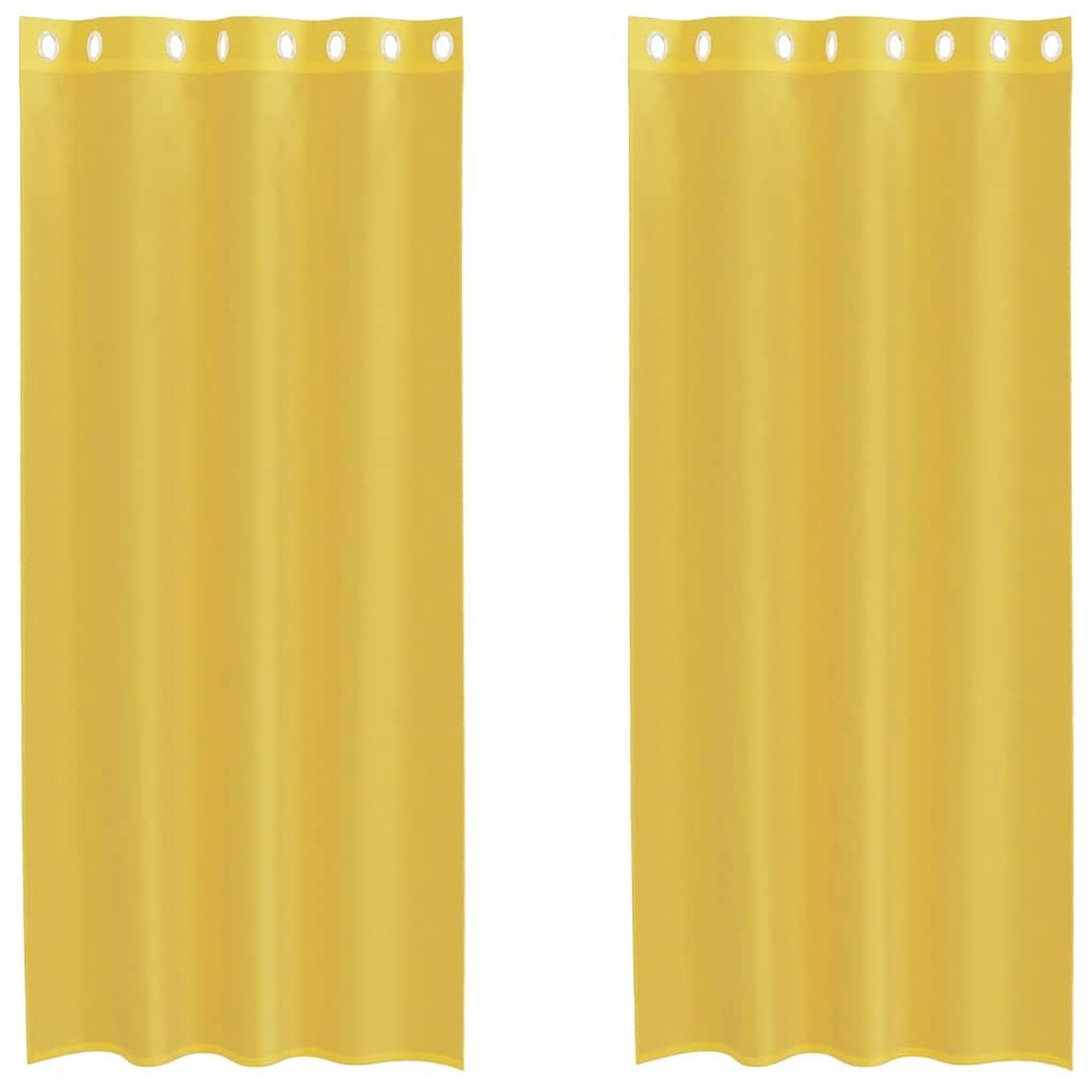 Voir la diapositive 2 : VIDAXL Rideaux en voile avec œillets 2 pcs jaune
