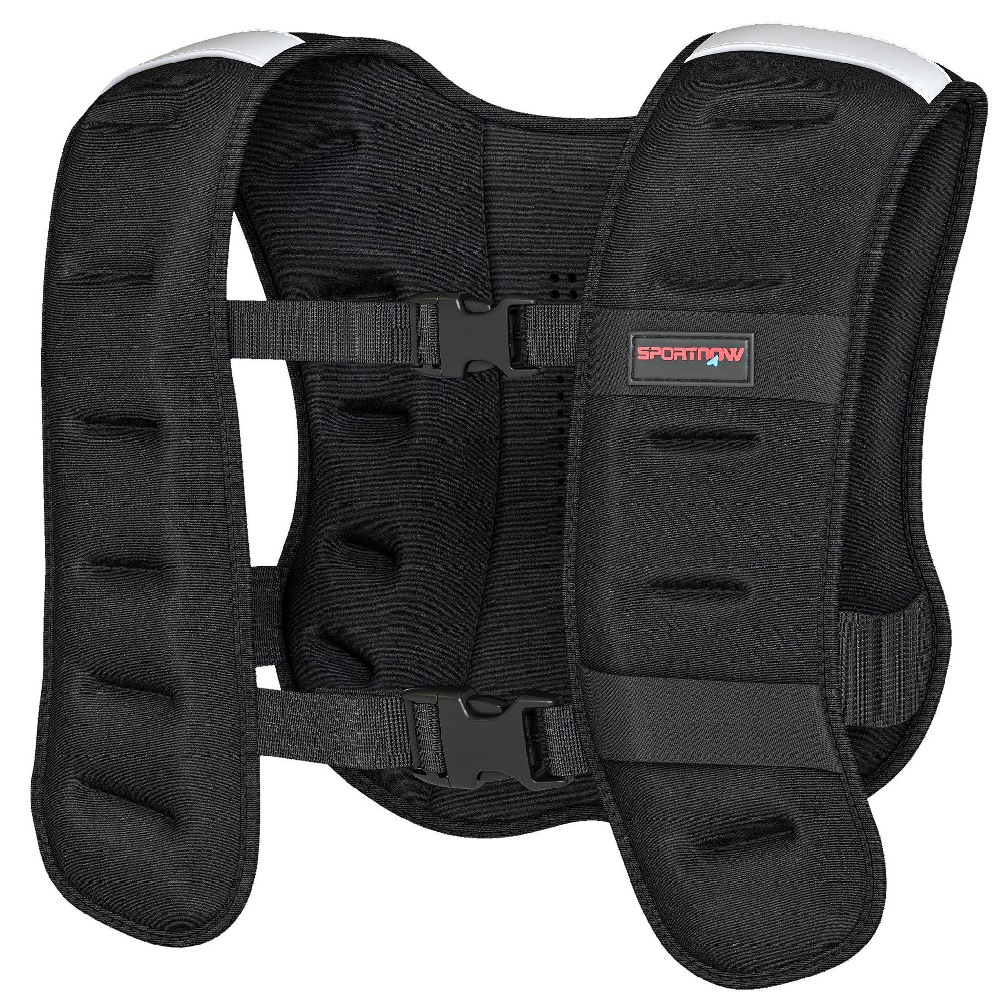 HOMCOM Gilet lesté veste lestée 8 Kg max. sangles réglables bandes réfléchissantes néoprène noir