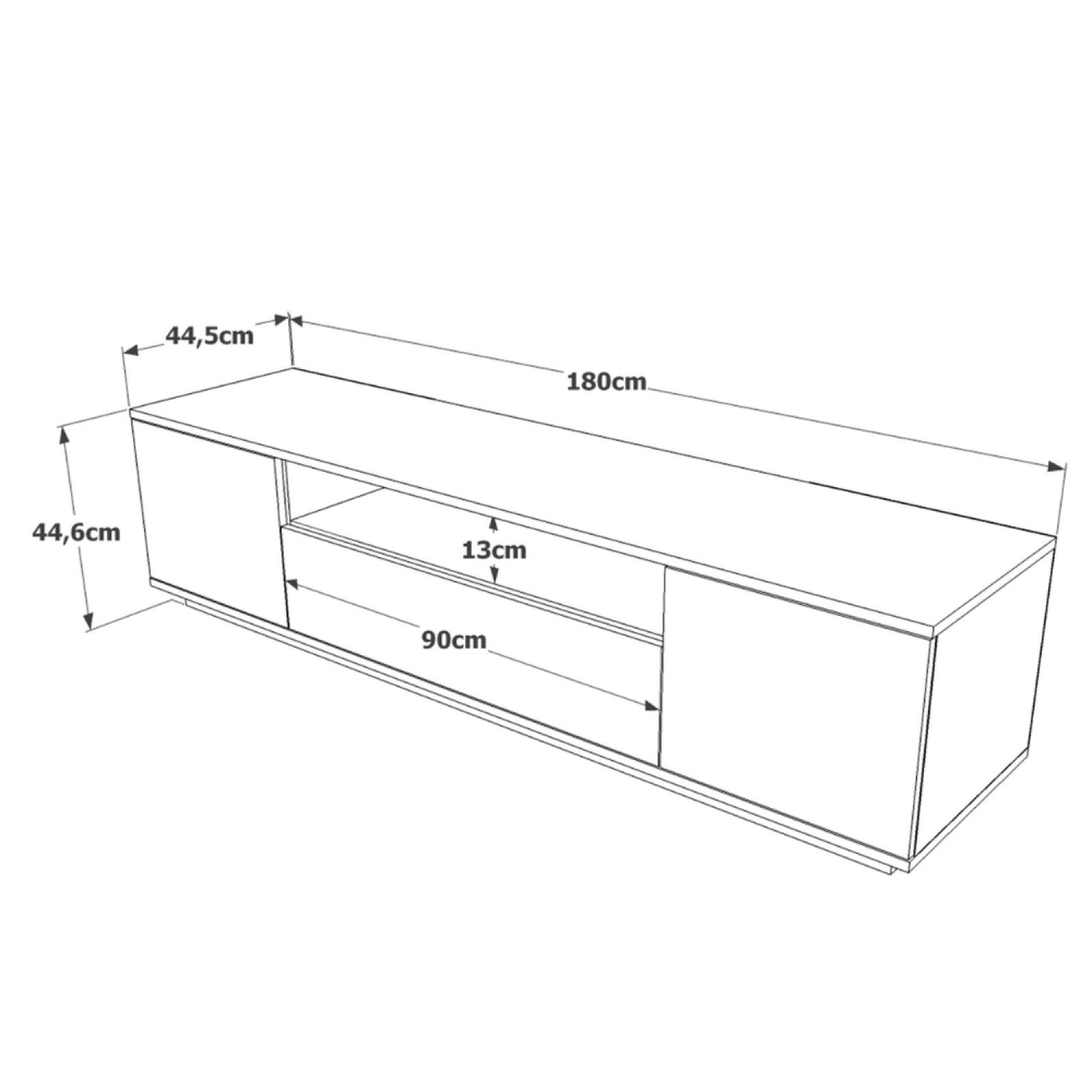 Voir la diapositive 6 : CONCEPT USINE Meuble tv gris et bois 180 cm tyro