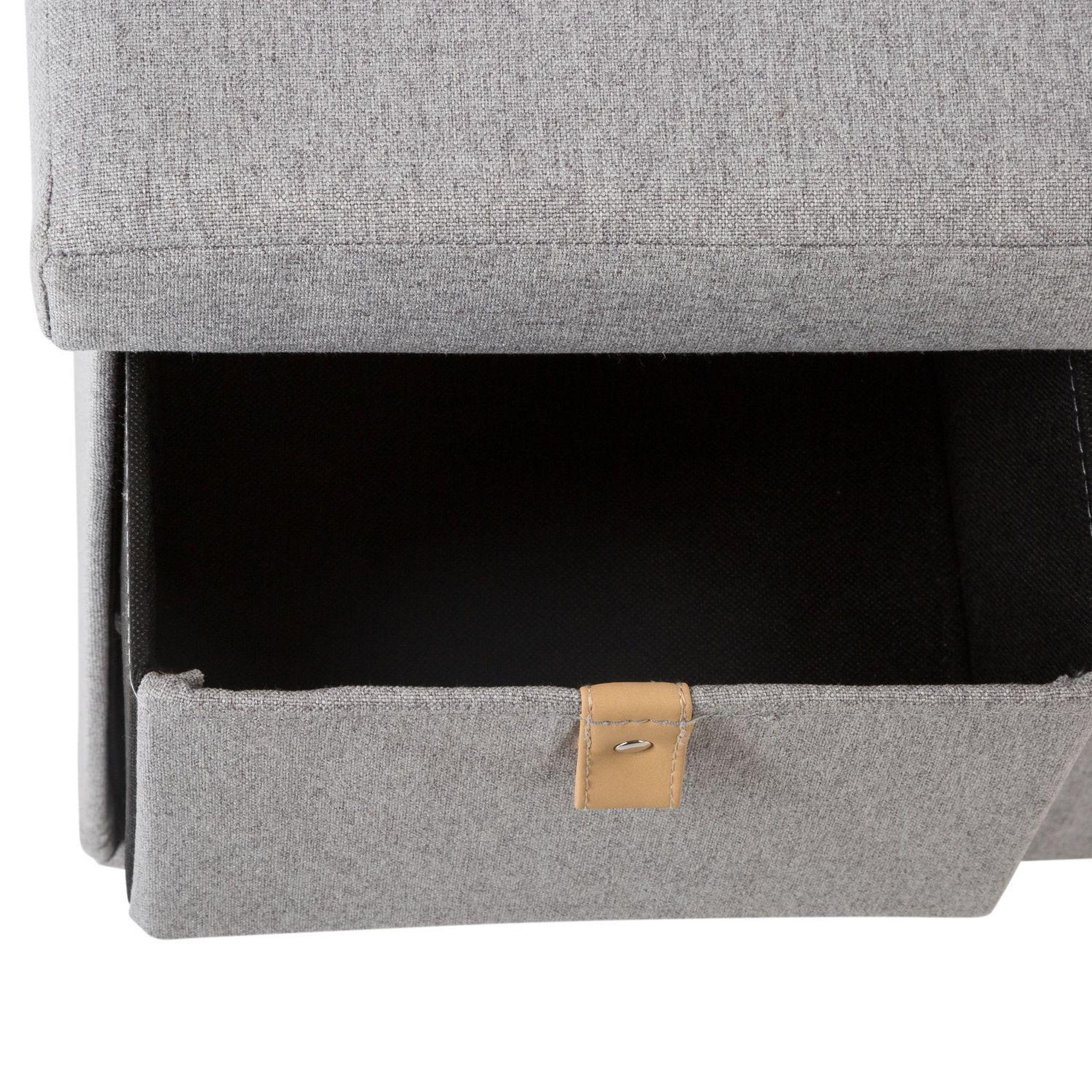 Voir la diapositive 3 : ATMOSPHERA Banc d'entrée pliable suède - l. 76 x h. 38 cm - gris