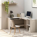 VIDAXL Bureau d'angle en forme de L Blanc brillant Bois d'ingenierie