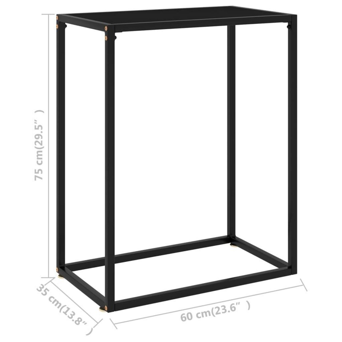 VIDAXL Table console Noir 60x35x75 cm Verre trempe