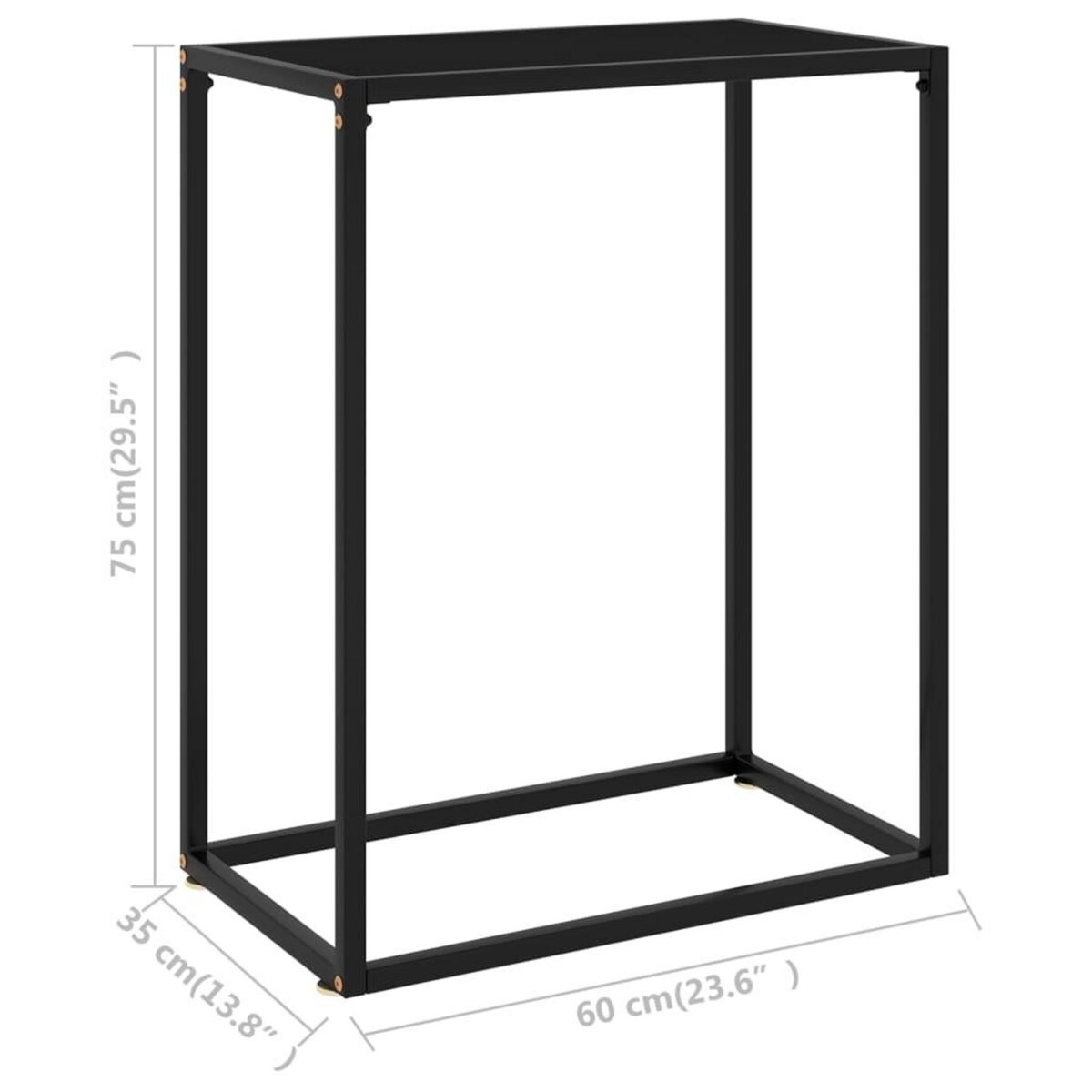 VIDAXL Table console Noir 60x35x75 cm Verre trempe