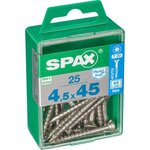 CENTRALE BRICO Lot de 25 vis inox tête fraisée torx SPAX, Diam.4.5 mm x L.45 mm