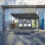 OUTSUNNY Bain de soleil 2 places lit de jardin design contemporain toit réglable 2 roulettes 2 oreillers acier époxy polyester gris