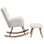 Voir la diapositive 6 : MERAX Rocking-chair Fauteuil à Bascule Avec 1 Repose-pieds Et 1 Oreiller Blanc