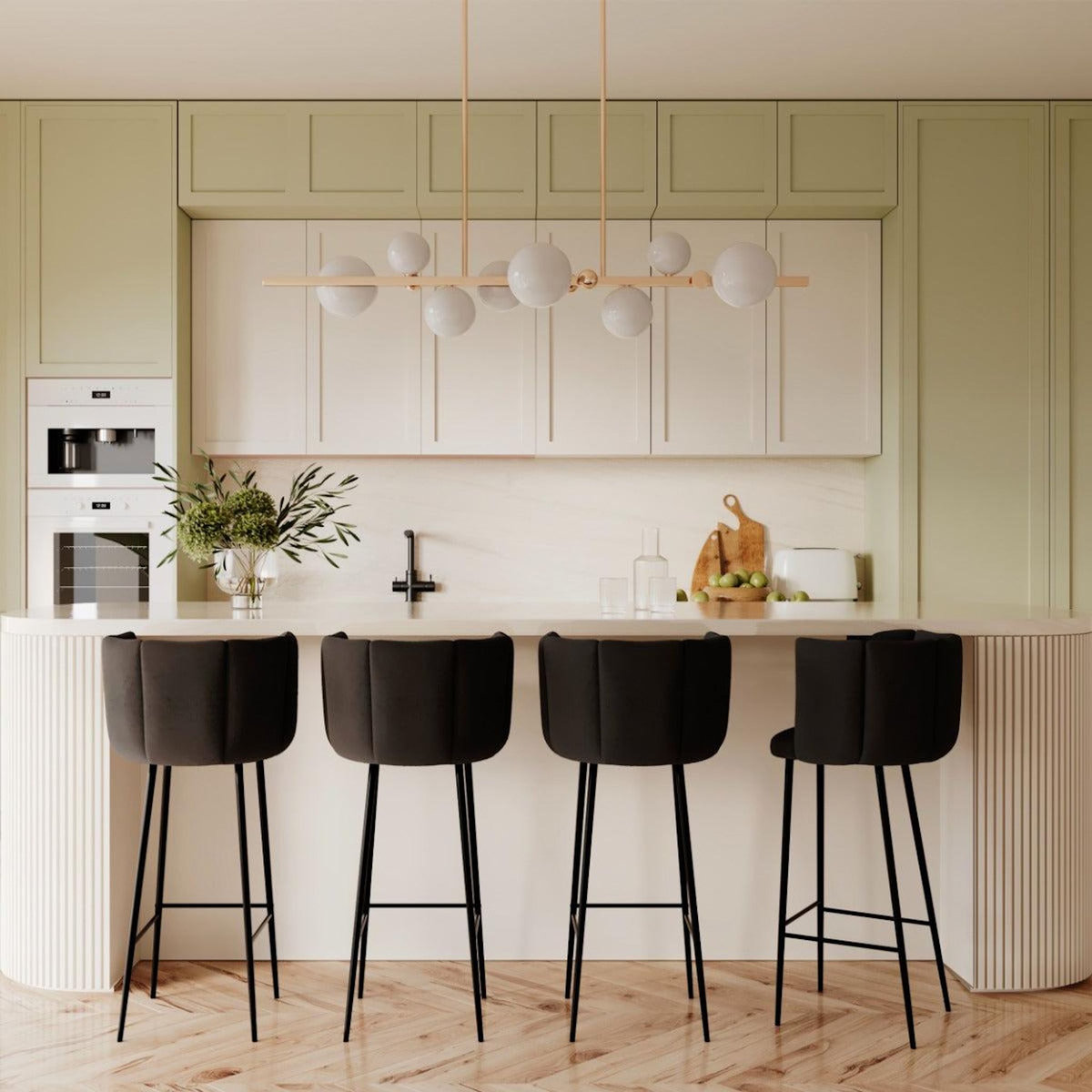 Rendez vous déco Lot de 2 chaises de bar en velours noir 75 cm - Rosy