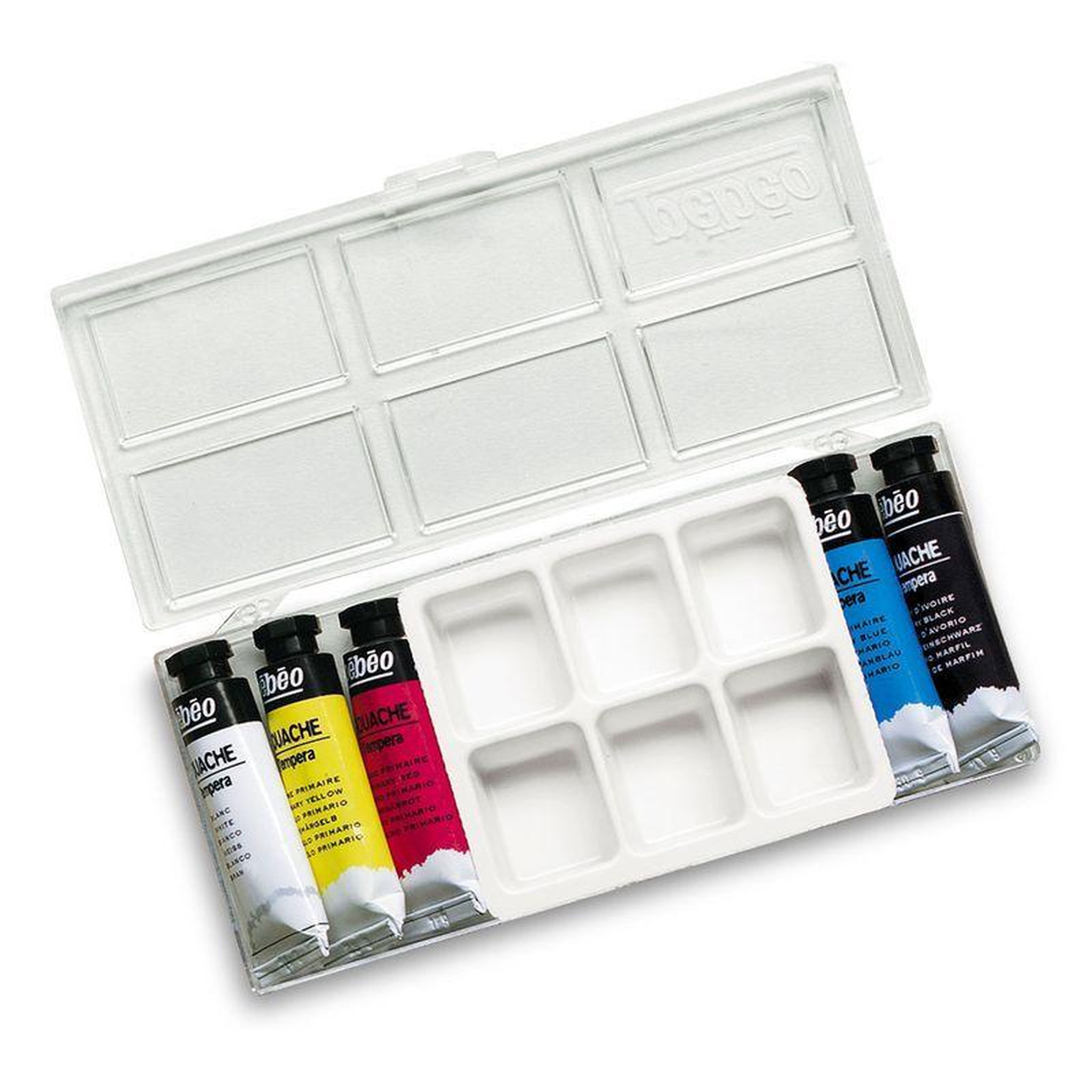 Voir la diapositive 2 : Pebeo Boîte de 5 tubes de peinture gouache + palette - 5 x 10 ml