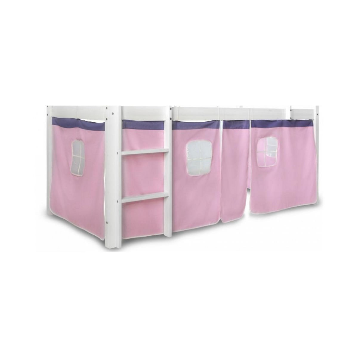 HomeStyle4U Rideau de lit pour lit mezzanine HS4U tissu coton rose