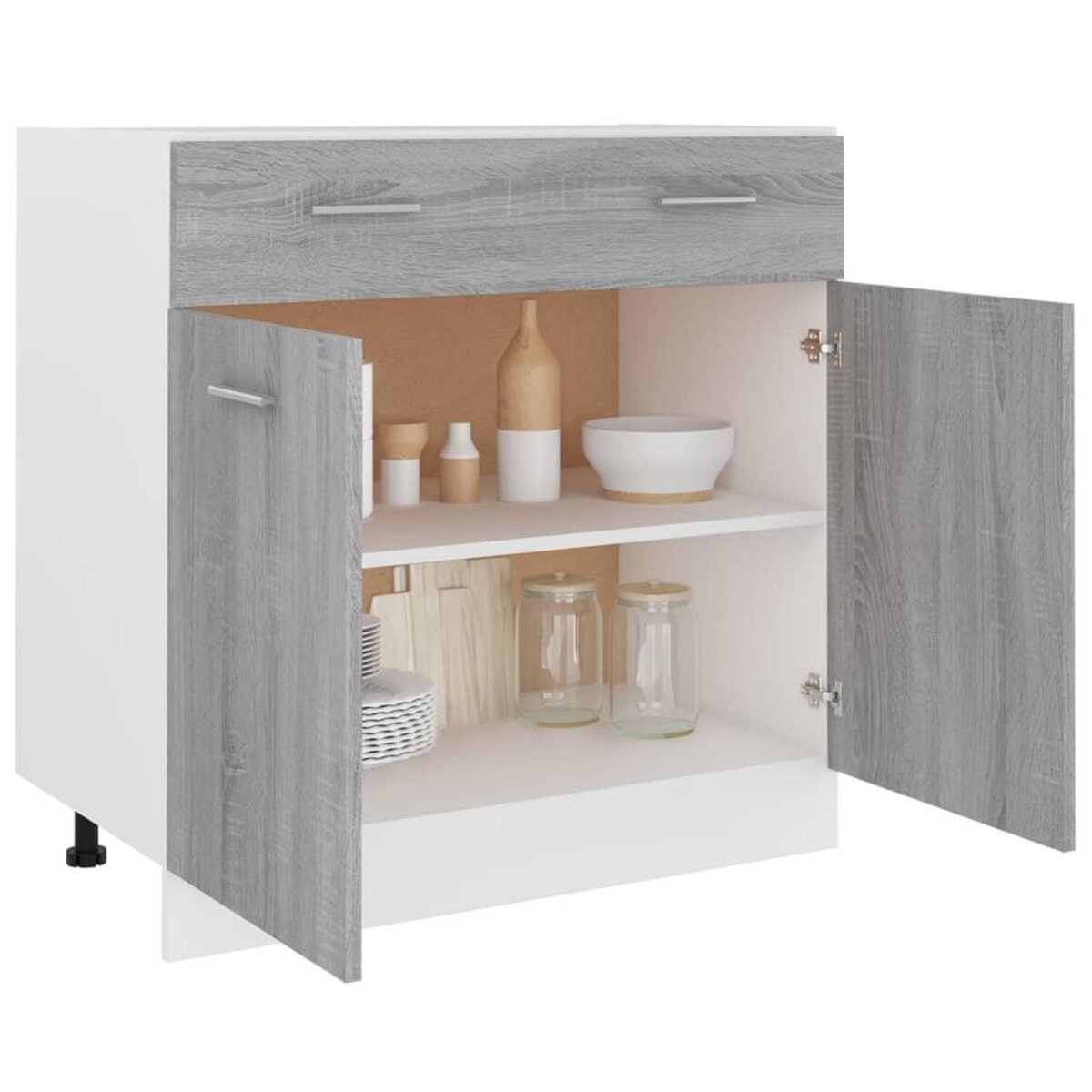 VIDAXL Armoire de plancher a tiroir Sonoma gris 80x46x81,5 cm