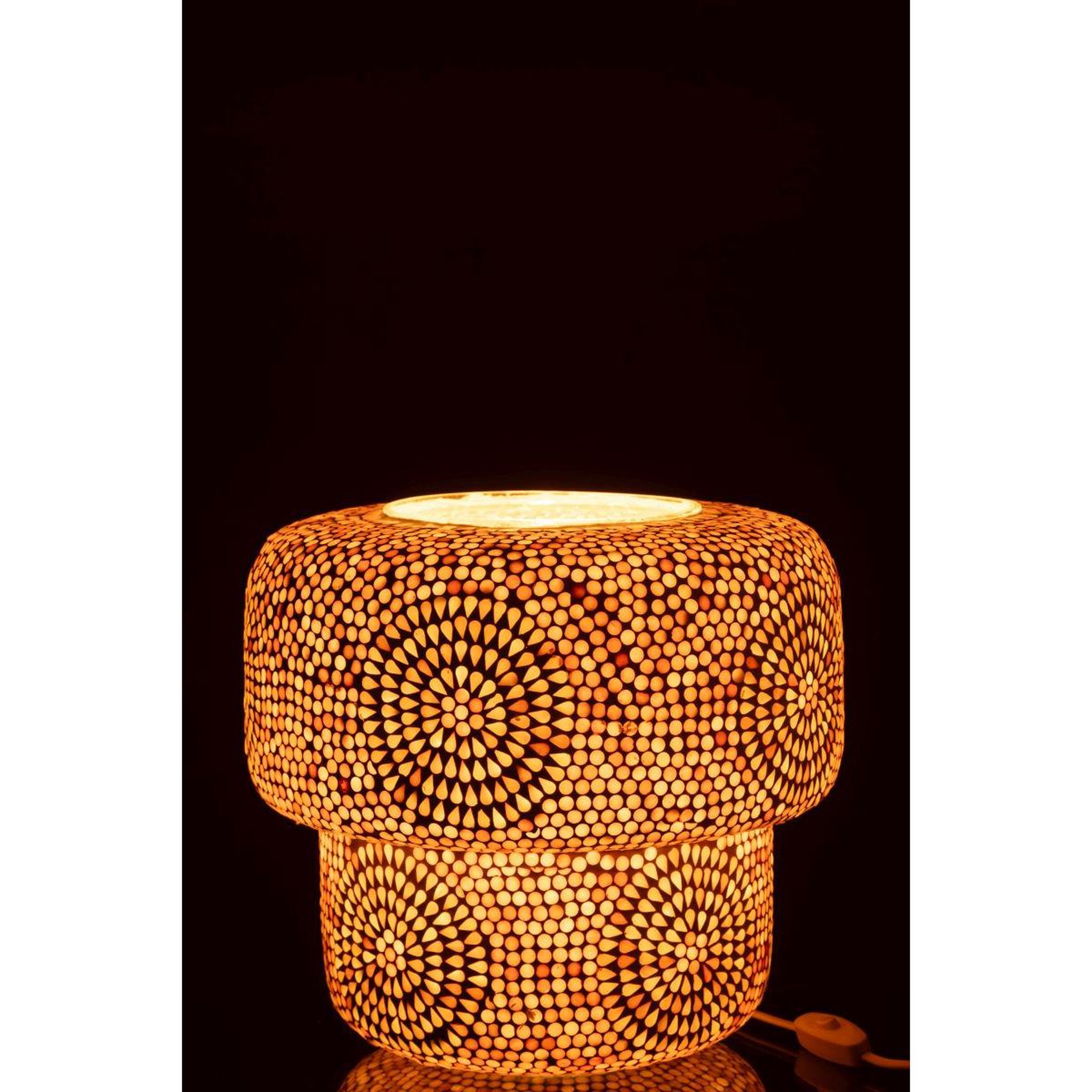 Voir la diapositive 3 : J-LINE Lampe à poser mosaïque  ruthie  33cm beige