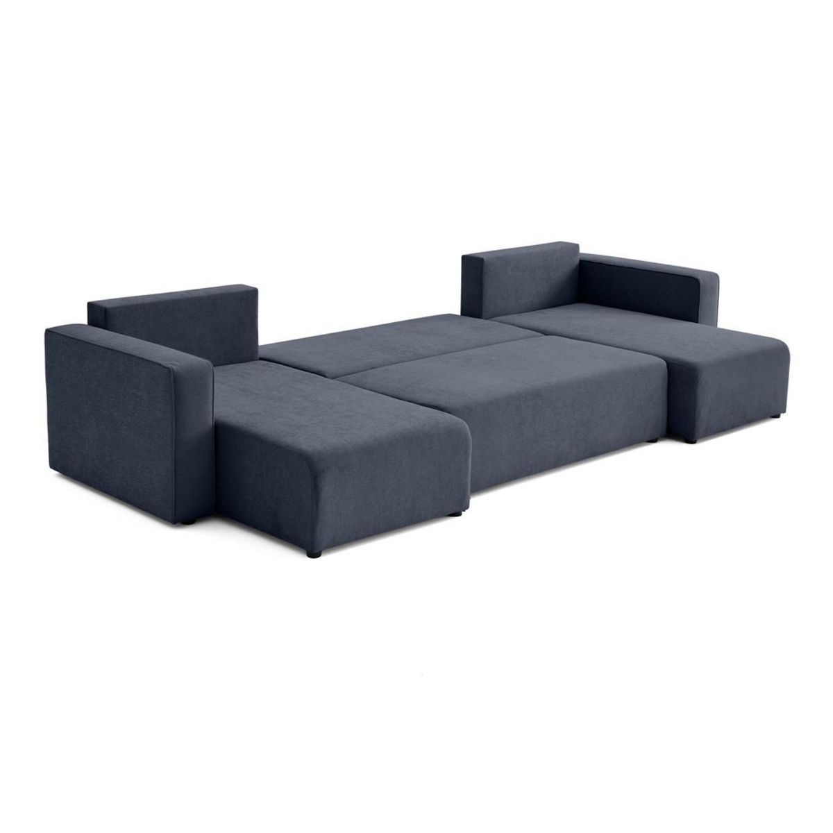 BEST MOBILIER Topaze - canapé panoramique - 7 places - convertible avec coffre - en tissu