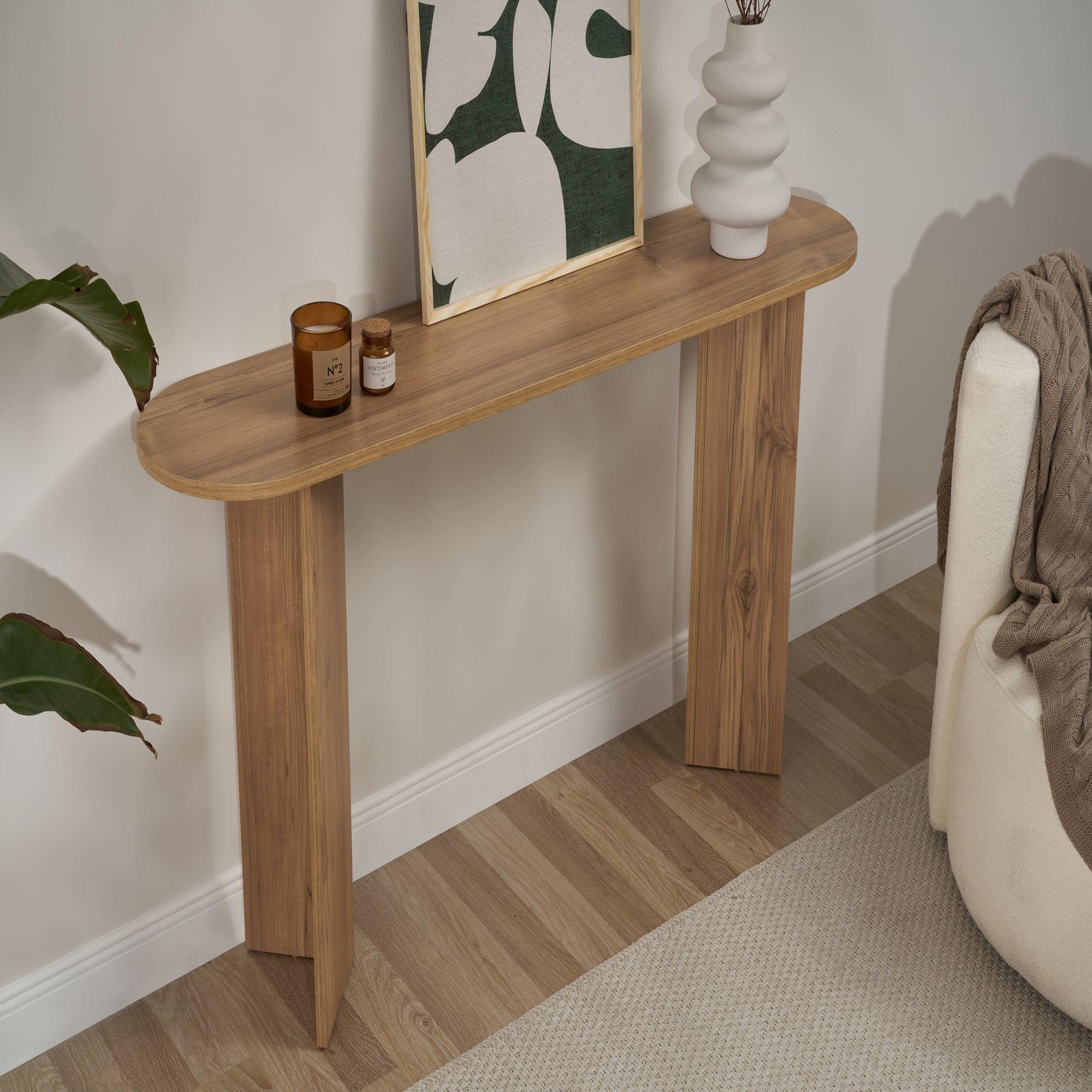 Voir la diapositive 4 : Habitat et Jardin Console en bois  sira  - 150 x 35 x 75 cm - chêne