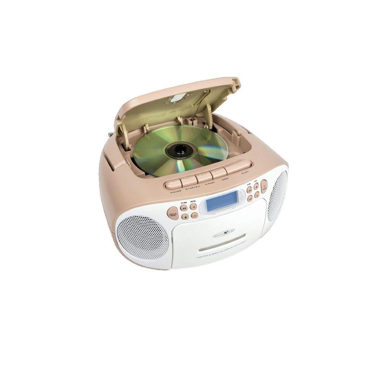 REFLEX Boombox Reflexion RCR2260DAB/PK blanc et rose avec lecteur CD, DAB+, port USB et lecteur cassette