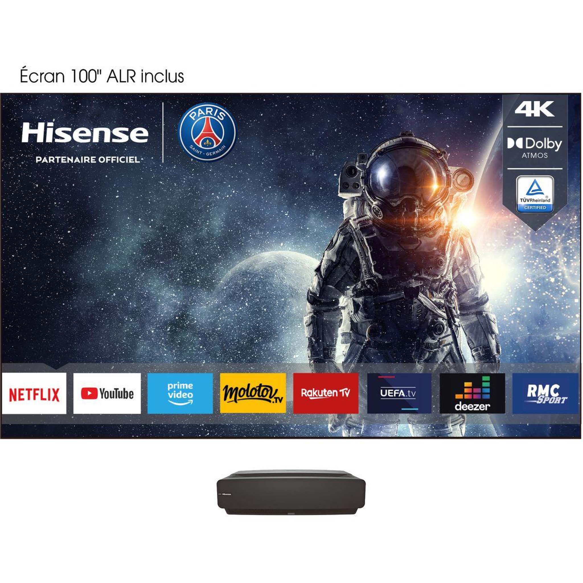 Voir la diapositive 5 : Hisense Vidéoprojecteur home cinéma 100L5F-D12 Laser TV + écran