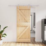 VIDAXL Porte coulissante et kit de quincaillerie 80x210 cm pin massif