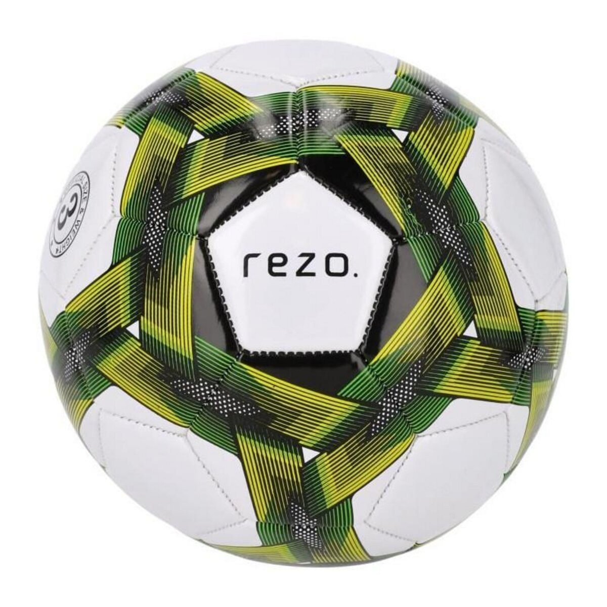 Ballon de football - REZO - PVC - Taille 4 - Jaune bicolore - Résistant