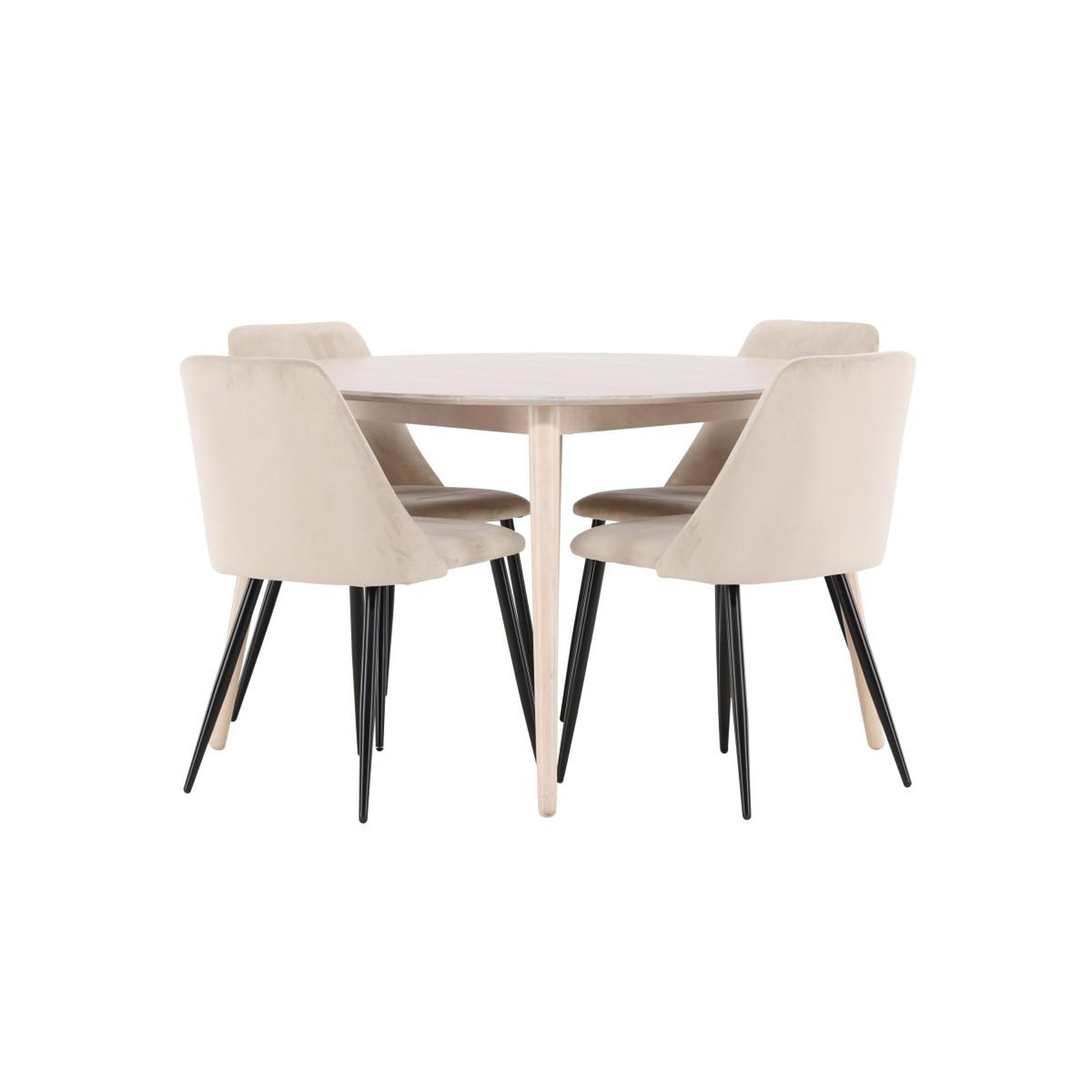 Voir la diapositive 4 : Paris Prix Ensemble table à manger & 4 chaises  flora & night  120cm naturel & beige