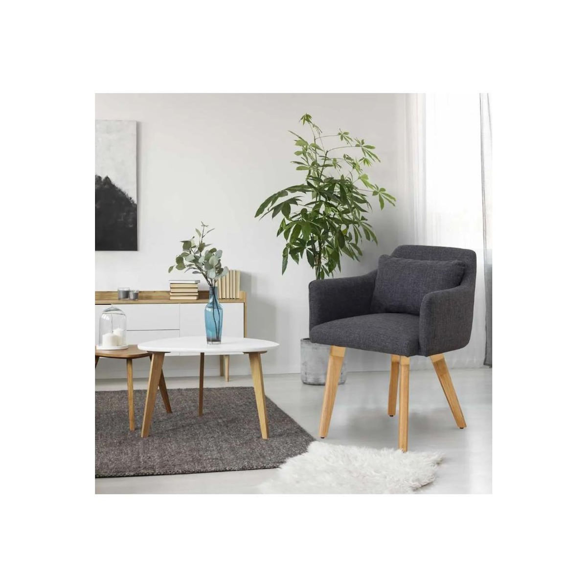 Paris Prix Fauteuil Scandinave  Alan  70cm Gris Foncé