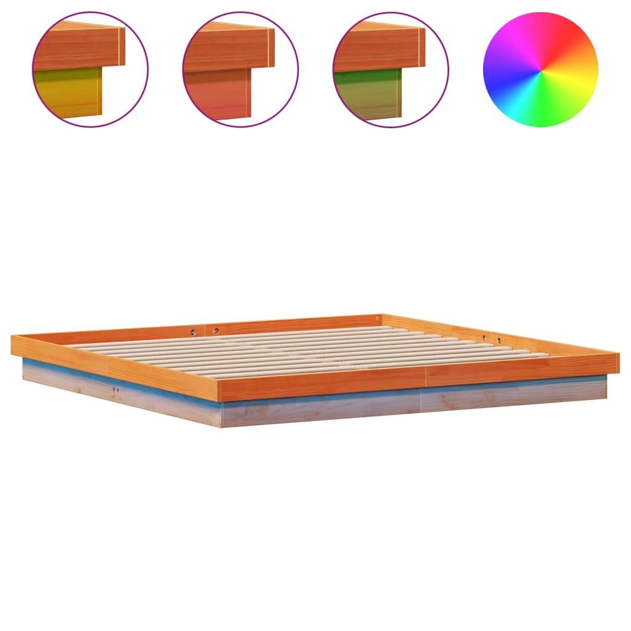 VIDAXL Cadre de lit a LED sans matelas 180x200 cm bois massif