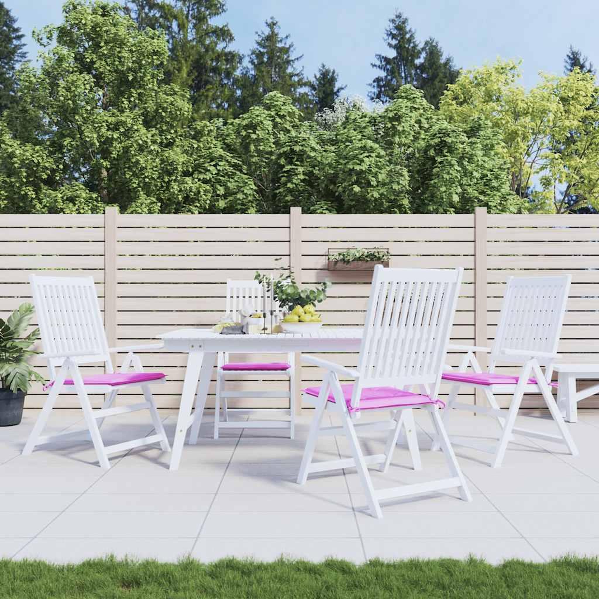 VIDAXL Coussins de chaise de jardin lot de 4 rose 50x50x3 cm tissu