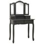 Voir la diapositive 2 : VIDAXL Ensemble de coiffeuse avec tabouret Gris 80x69x141 cm Paulownia