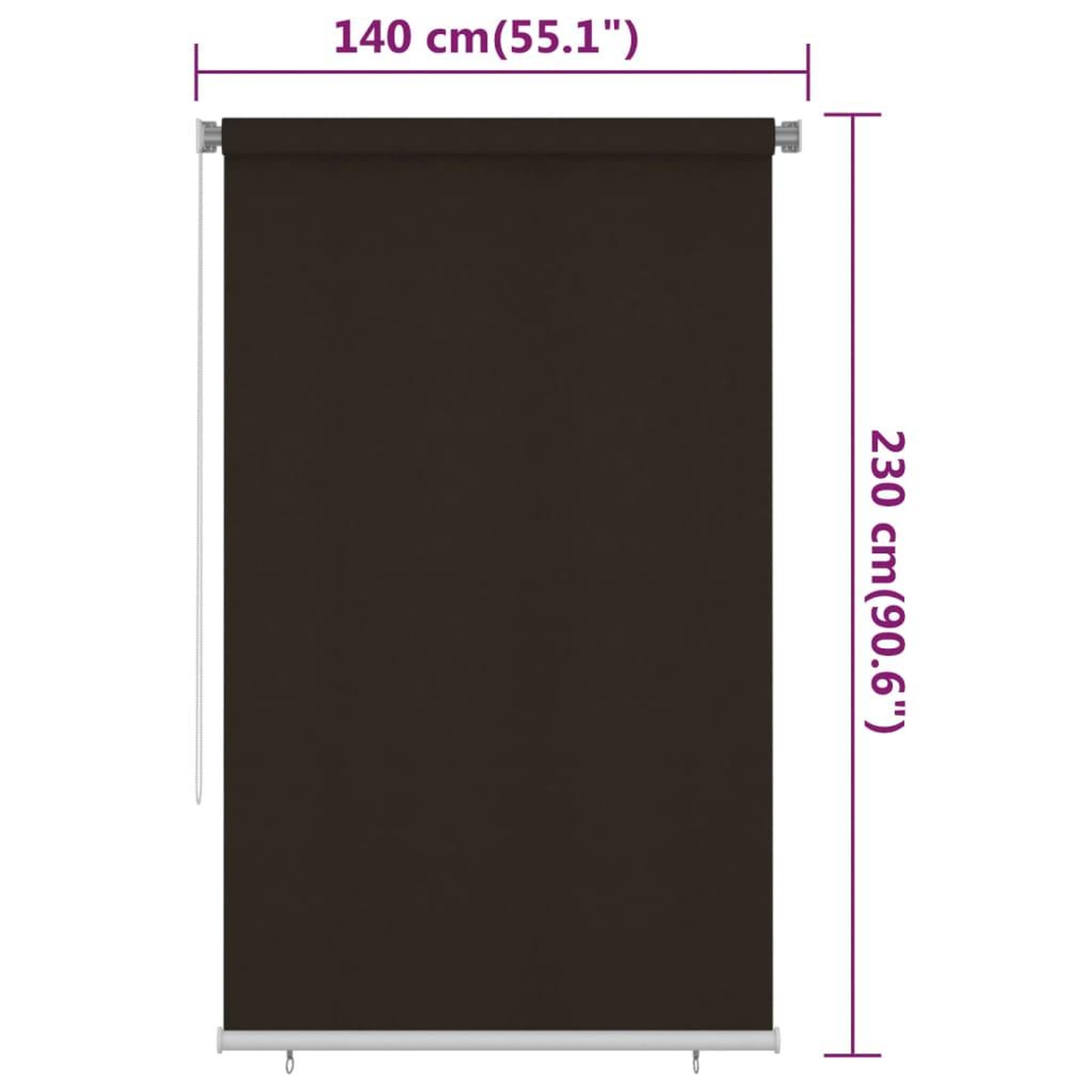 Voir la diapositive 6 : VIDAXL Store roulant d'exterieur 145 (l) x 230 (h) cm marron hdpe