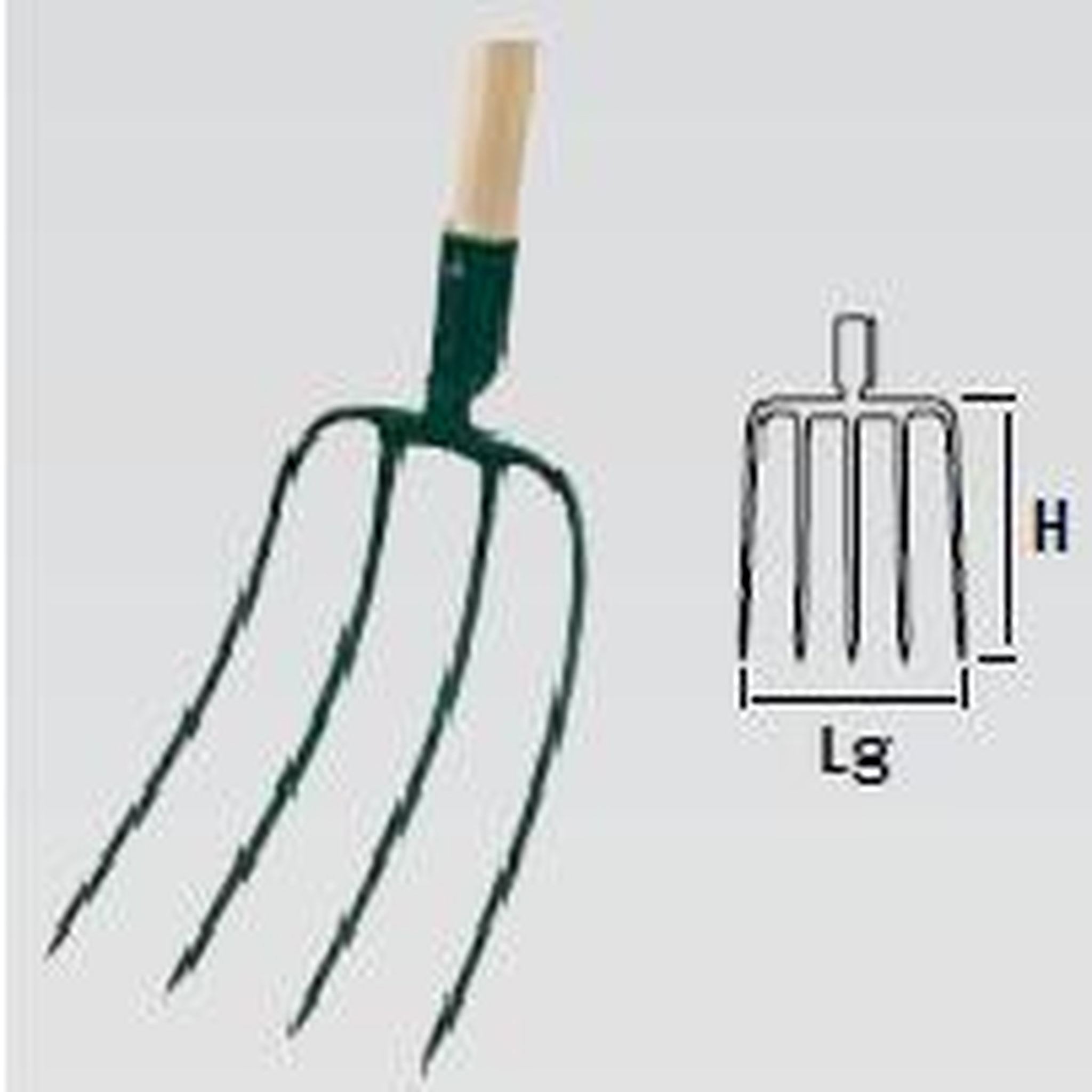 Leborgne Fourche à fumier 4 dents douille - manche bois certifié PEFC 100%