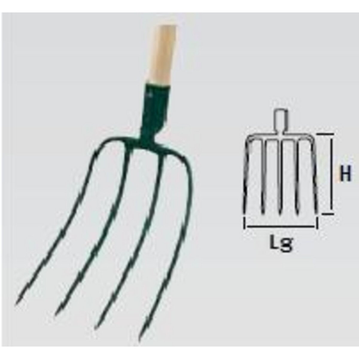 Leborgne Fourche à fumier 4 dents douille - manche bois certifié PEFC 100%