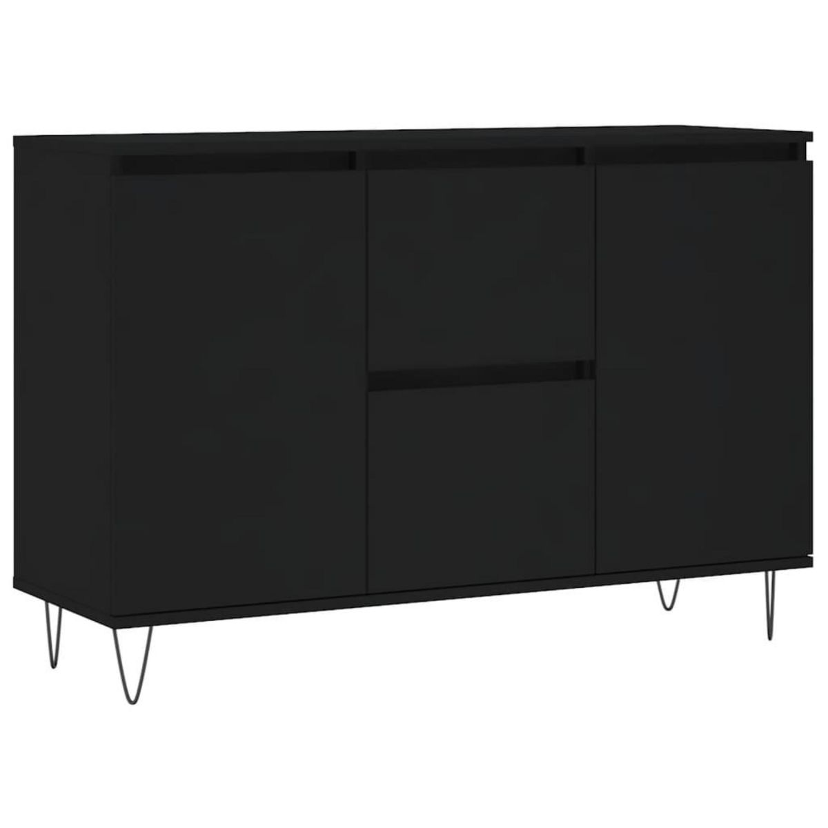 VIDAXL Buffet noir 104x35x70 cm bois d'ingenierie