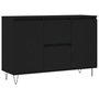 Voir la diapositive 2 : VIDAXL Buffet noir 104x35x70 cm bois d'ingenierie