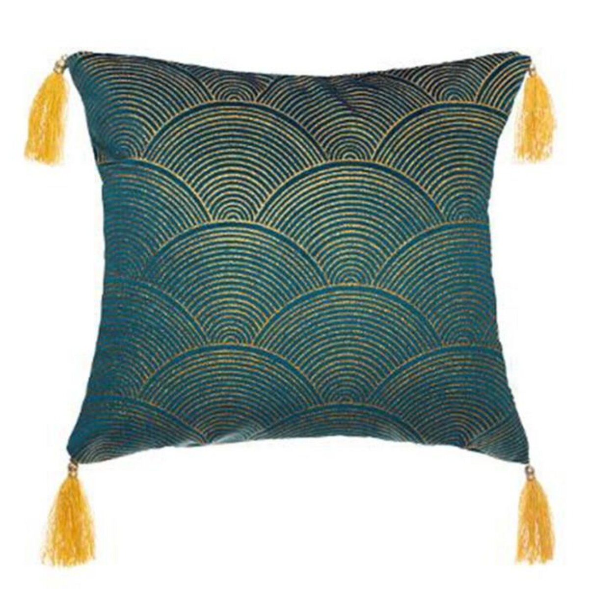 ATMOSPHERA Coussin Déco en Velours  Glitter  40x40cm Bleu