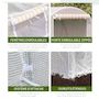 Voir la diapositive 5 : OUTSUNNY Serre de jardin tunnel surface sol 8 m² 4 x 2 x 2 m châssis tubulaire renforcé 18 mm 6 fenêtres blanc