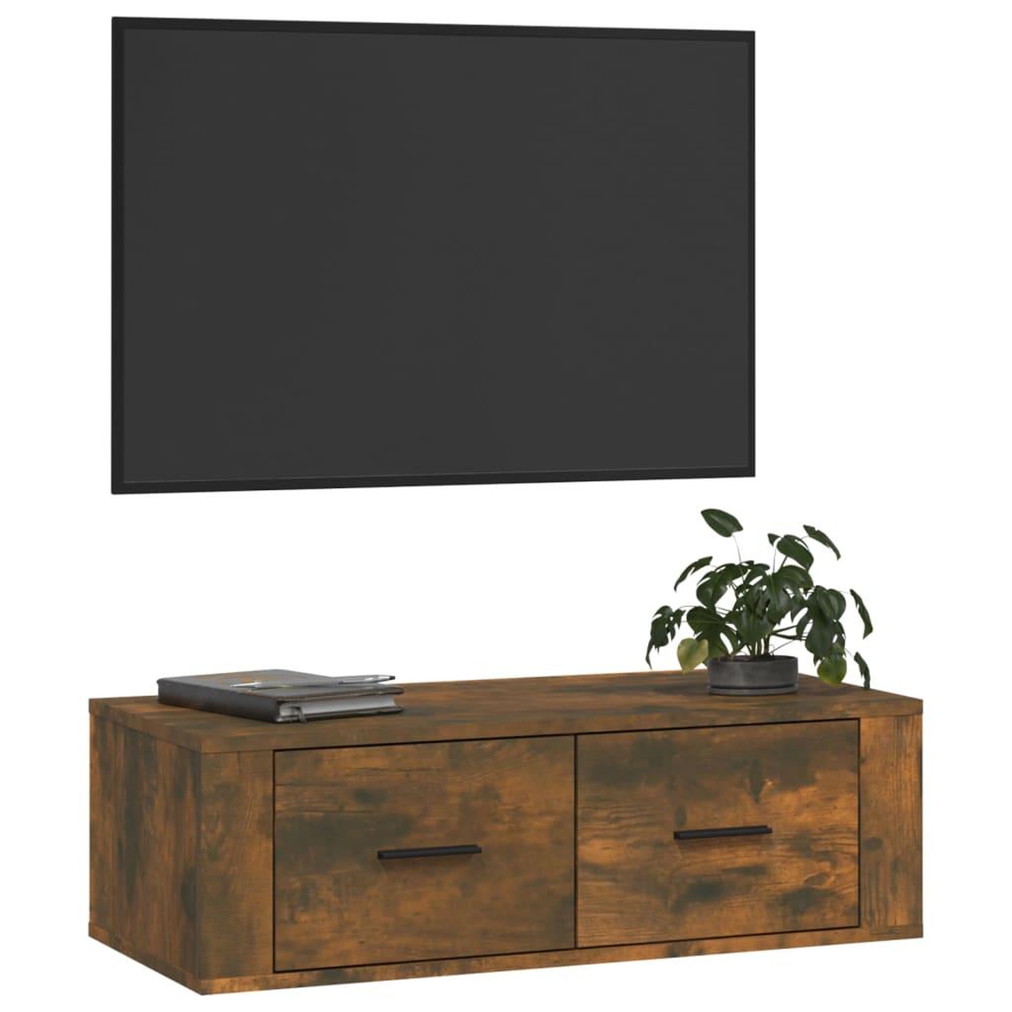 Voir la diapositive 4 : VIDAXL Armoire TV suspendue Chene fume 80x36x25 cm Bois d'ingenierie