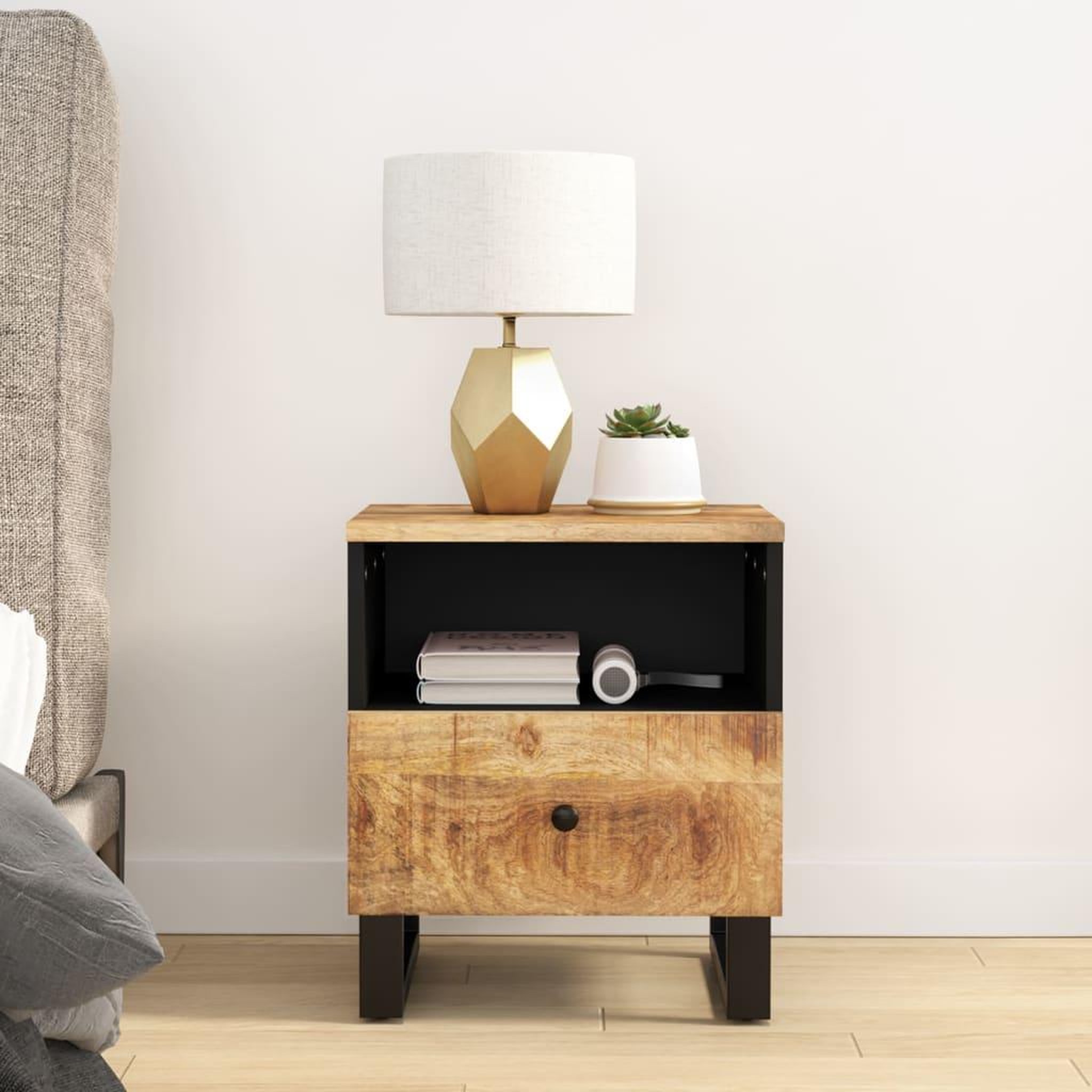 Voir la diapositive 3 : VIDAXL Tables de chevet 2 pcs Bois de manguier solide et d'ingenierie