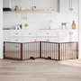 Voir la diapositive 1 : VIDAXL Barriere pour chiens avec porte 4 panneaux bois de peuplier
