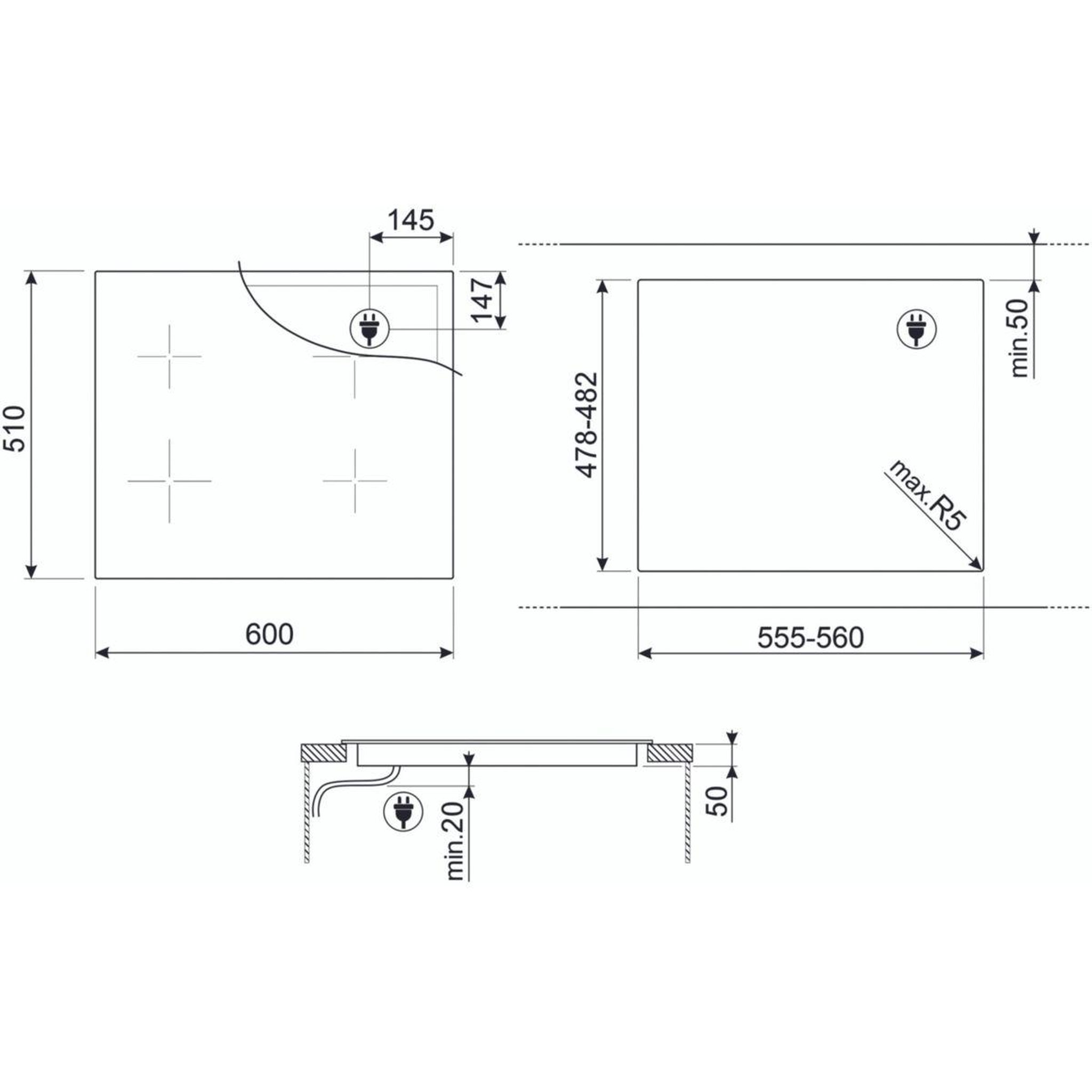 Voir la diapositive 4 : SMEG Plaque induction SIM6644R