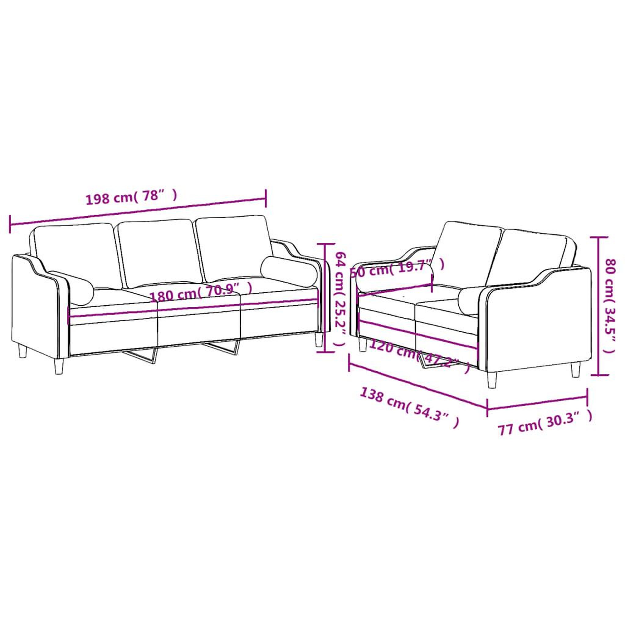 Voir la diapositive 6 : VIDAXL Ensemble de canapes 2 pcs coussins gris fonce tissu