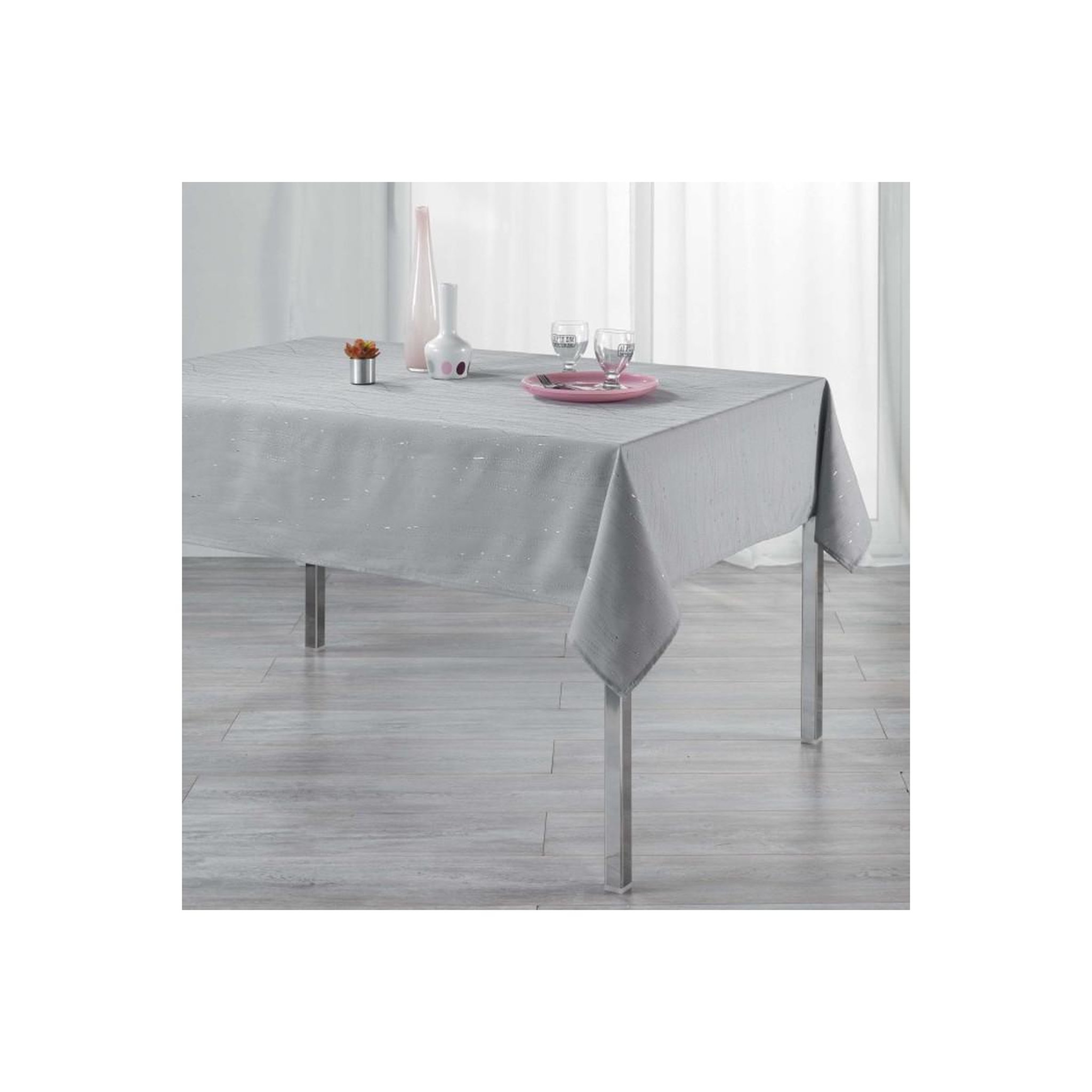 Douceur d'Intérieur Nappe rectangulaire  filiane  140x240cm gris