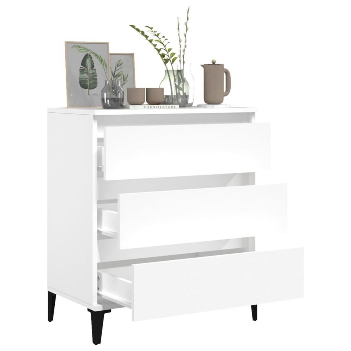 VIDAXL Buffet Blanc 60x35x70 cm Bois d'ingenierie