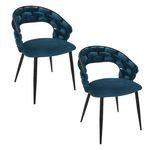 The Home Deco Factory Lot de 2 chaises assise tressée LUND. Coloris disponibles : Bleu, Noir, Gris, Jaune