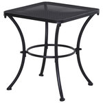 OUTSUNNY Table basse carrée bistro de jardin dim. 45L x 45l x 50H cm piètement arqué plateau maillé métal époxy anticorrosion noir