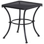 Voir la diapositive 1 : OUTSUNNY Table basse carrée bistro de jardin dim. 45L x 45l x 50H cm piètement arqué plateau maillé métal époxy anticorrosion noir