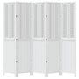 Voir la diapositive 4 : VIDAXL Cloison de separation 5 panneaux blanc bois de paulownia massif