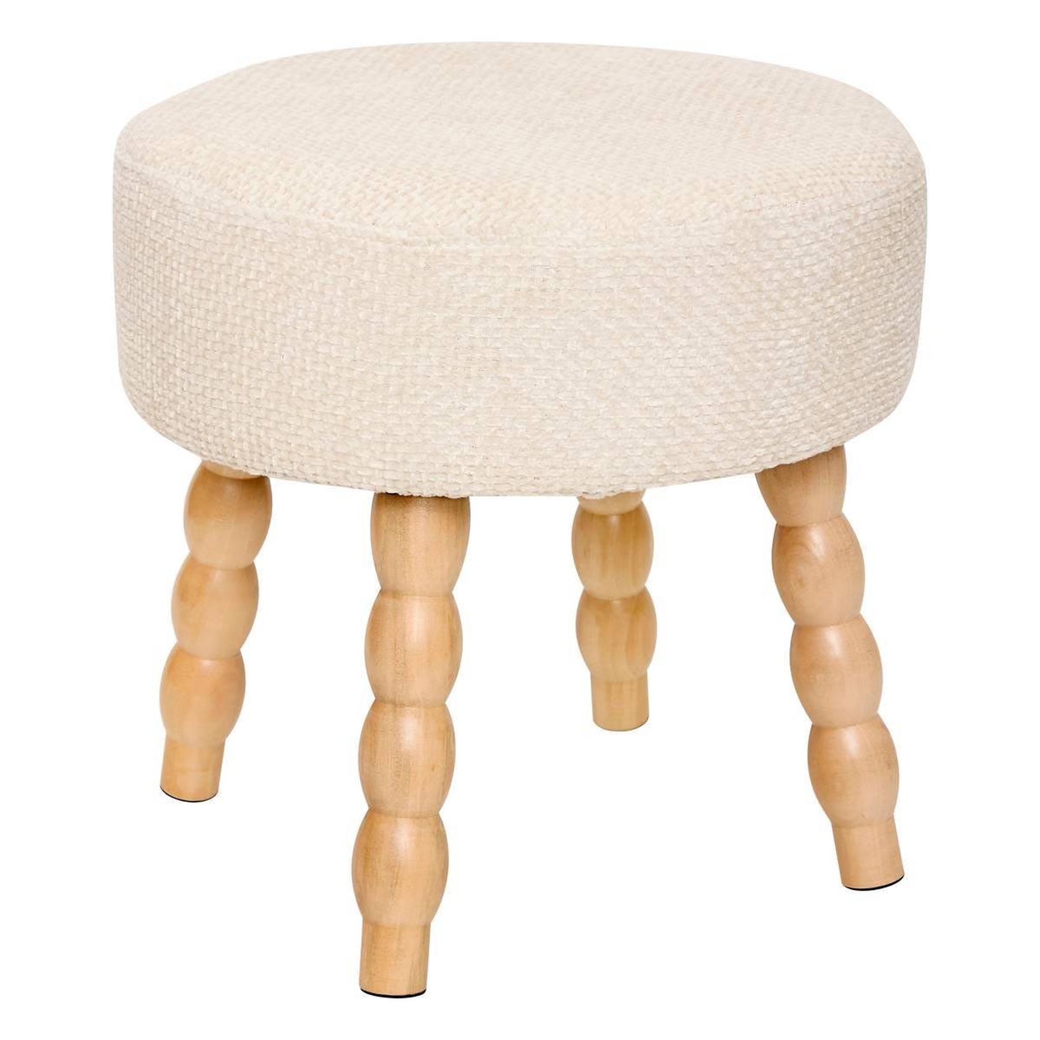 ATMOSPHERA Tabouret d'appoint chenille  spolo  39cm blanc